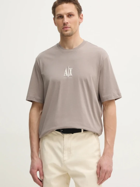 Zdjęcie produktu Armani Exchange t-shirt bawełniany beżowy