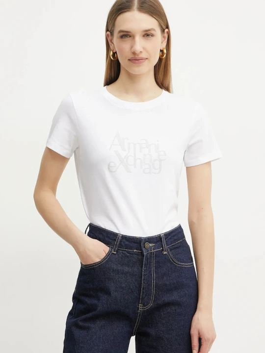 Zdjęcie produktu Armani Exchange t-shirt bawełniany biały