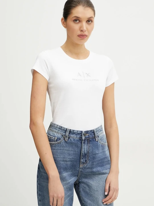 Zdjęcie produktu Armani Exchange t-shirt bawełniany biały