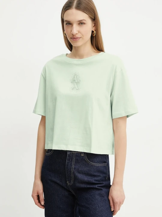 Zdjęcie produktu Armani Exchange t-shirt bawełniany zielony