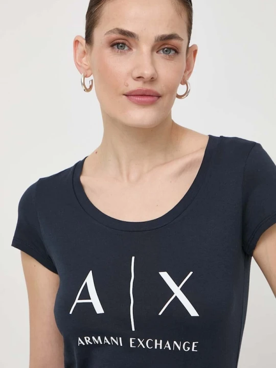 Zdjęcie produktu Armani Exchange t-shirt bawełniany granatowy