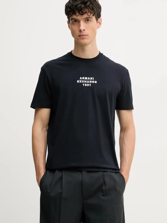 Zdjęcie produktu Armani Exchange t-shirt bawełniany granatowy