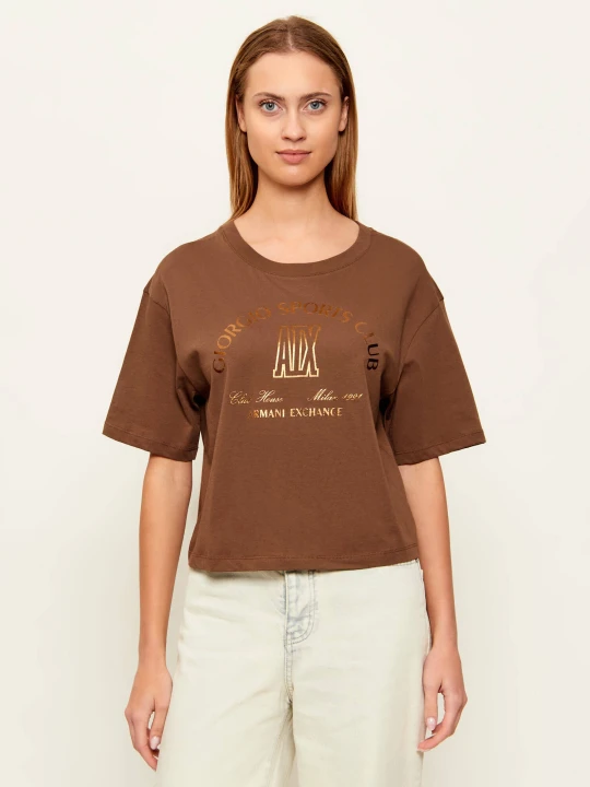 Zdjęcie produktu Armani Exchange T-shirt | Cropped Fit brązowy