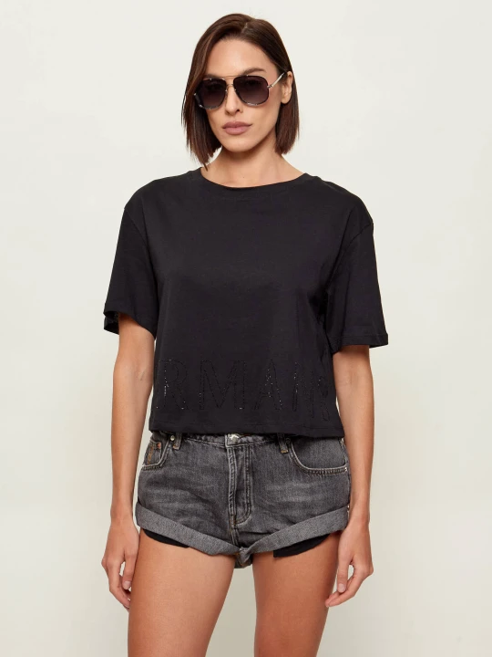 Zdjęcie produktu Armani Exchange T-shirt | Cropped Fit czarny