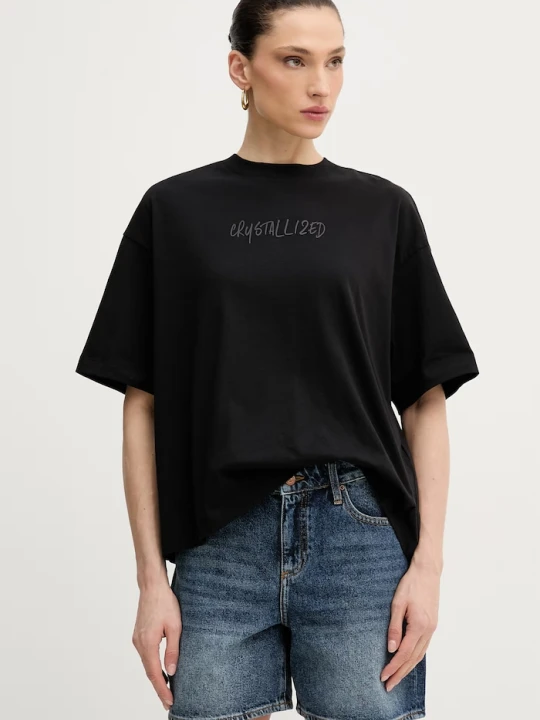 Zdjęcie produktu Armani Exchange t-shirt damski bawełniany czarny