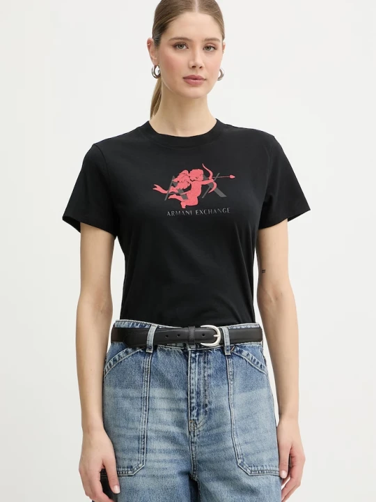 Zdjęcie produktu Armani Exchange t-shirt damski bawełniany czarny