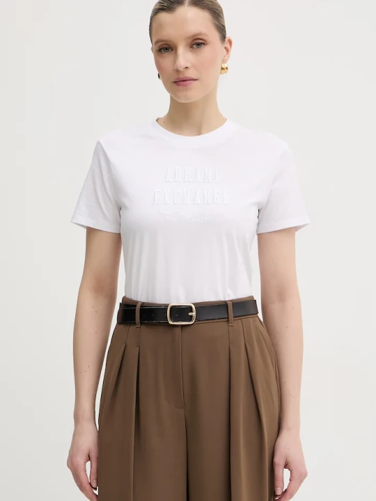 Zdjęcie produktu Armani Exchange T-shirt damski bawełniany biały