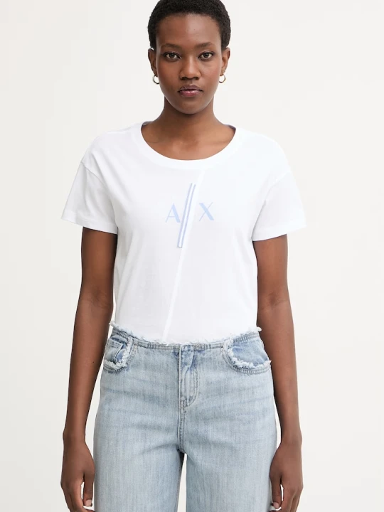 Zdjęcie produktu Armani Exchange T-shirt damski bawełniany biały
