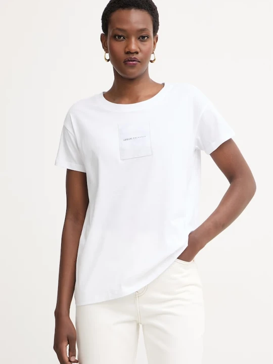 Zdjęcie produktu Armani Exchange T-shirt damski bawełniany biały