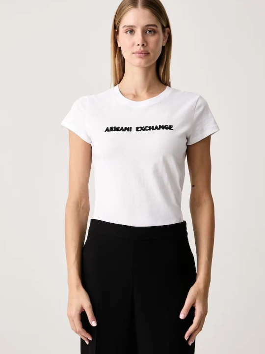 Zdjęcie produktu Armani Exchange T-shirt damski bawełniany biały