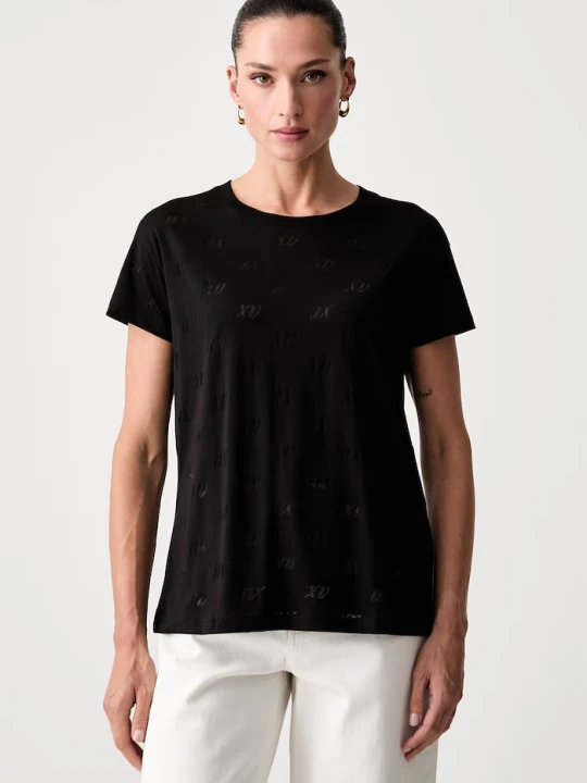 Zdjęcie produktu Armani Exchange T-shirt damski z bawełną czarny