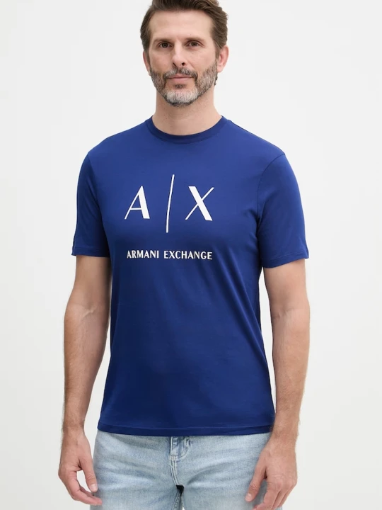Zdjęcie produktu Armani Exchange t-shirt męski bawełniany granatowy