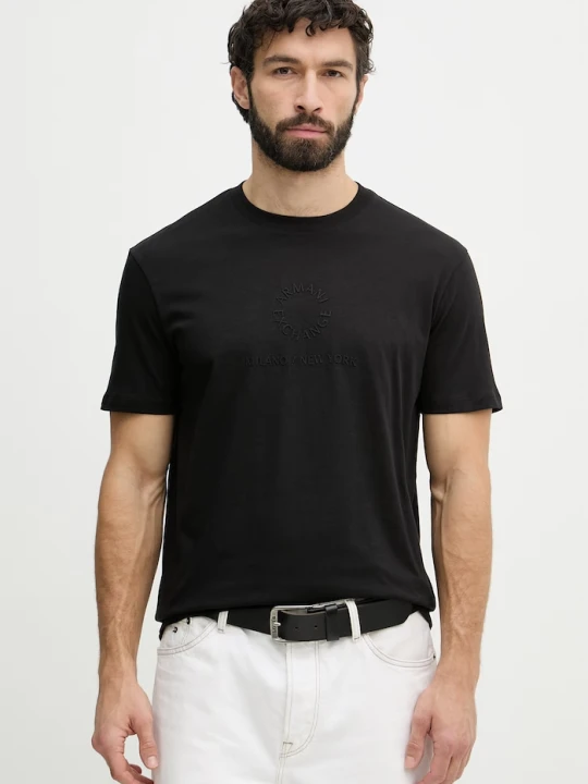 Zdjęcie produktu Armani Exchange t-shirt męski bawełniany czarny