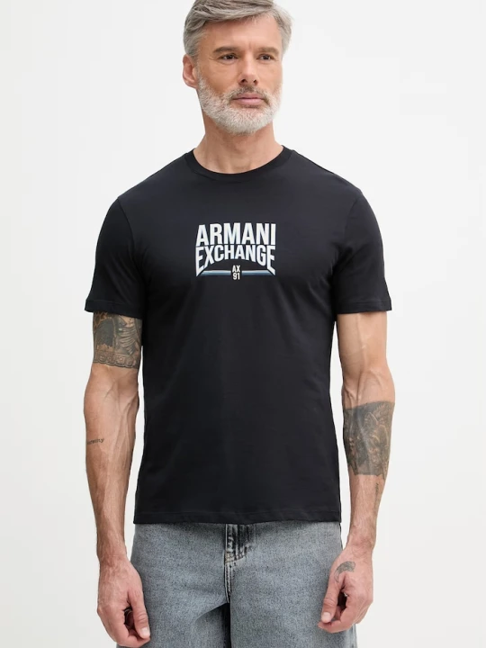 Zdjęcie produktu Armani Exchange t-shirt męski bawełniany czarny