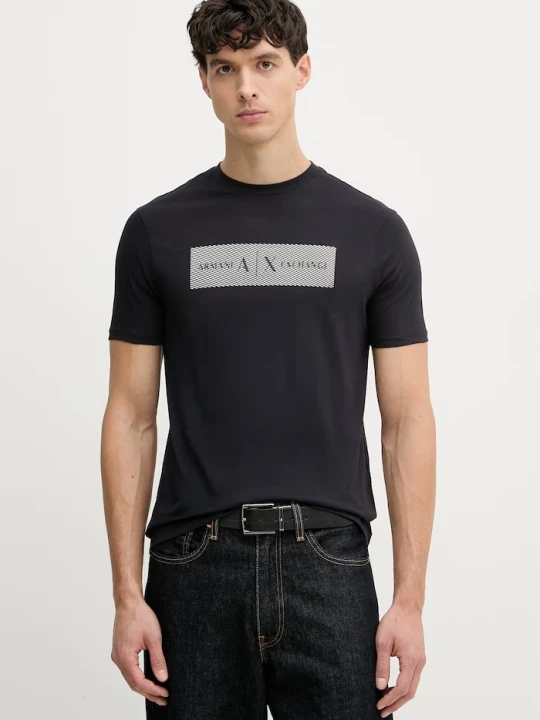 Zdjęcie produktu Armani Exchange t-shirt męski bawełniany granatowy