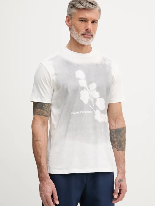 Zdjęcie produktu Armani Exchange t-shirt męski bawełniany biały