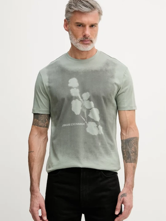 Zdjęcie produktu Armani Exchange t-shirt męski bawełniany zielony