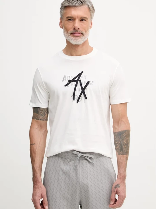 Zdjęcie produktu Armani Exchange t-shirt męski bawełniany biały