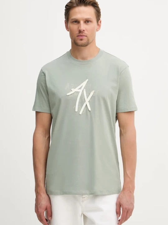 Zdjęcie produktu Armani Exchange t-shirt męski bawełniany zielony