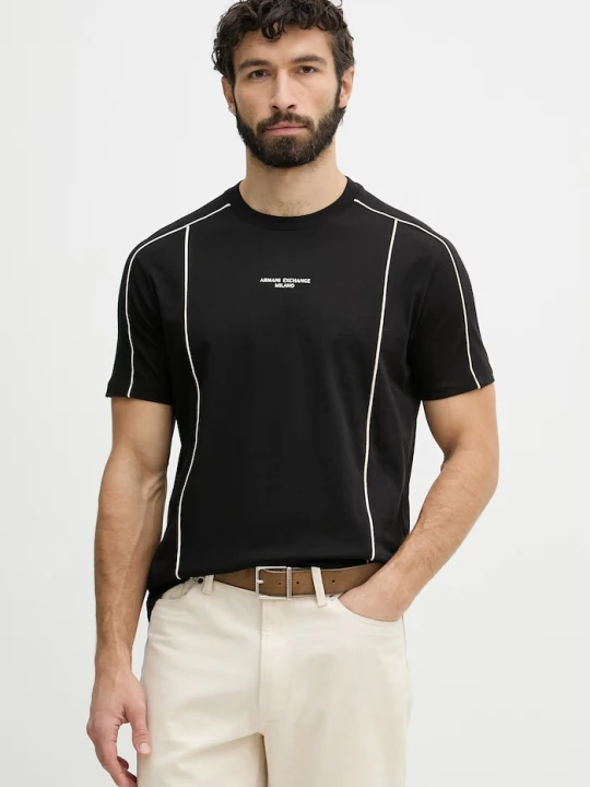 Zdjęcie produktu Armani Exchange t-shirt męski bawełniany czarny