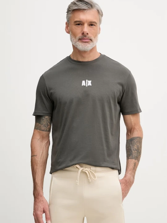 Zdjęcie produktu Armani Exchange t-shirt męski bawełniany zielony