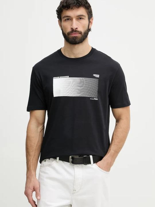 Zdjęcie produktu Armani Exchange t-shirt męski bawełniany granatowy