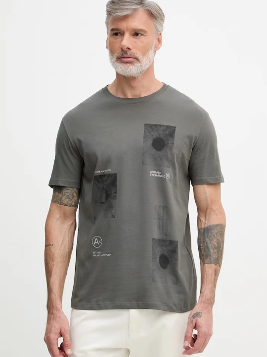 Zdjęcie produktu Armani Exchange T-shirt męski bawełniany zielony