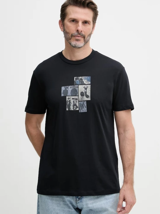 Zdjęcie produktu Armani Exchange t-shirt męski bawełniany granatowy