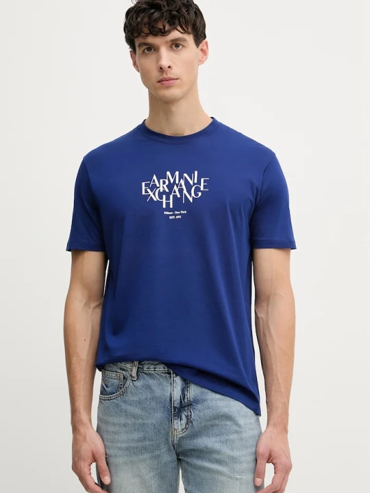 Zdjęcie produktu Armani Exchange t-shirt męski bawełniany granatowy