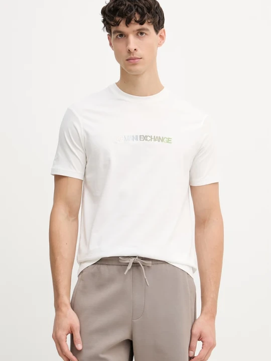 Zdjęcie produktu Armani Exchange t-shirt męski bawełniany biały
