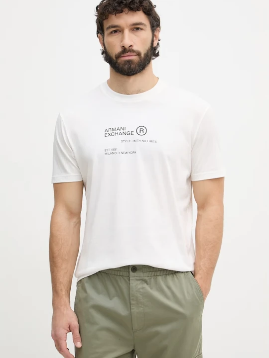 Zdjęcie produktu Armani Exchange T-shirt męski bawełniany biały