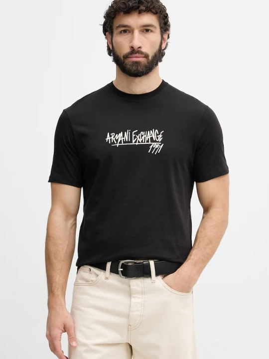 Zdjęcie produktu Armani Exchange T-shirt męski bawełniany czarny