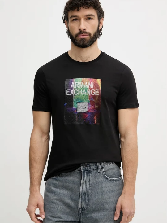 Zdjęcie produktu Armani Exchange T-shirt męski bawełniany czarny