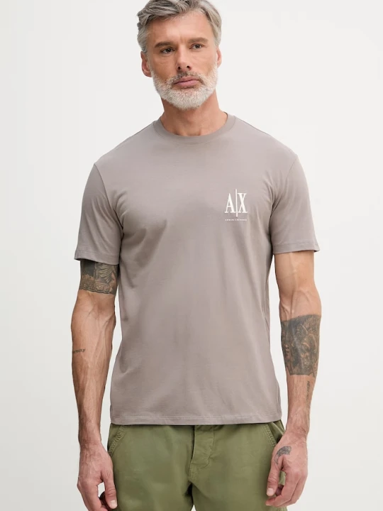 Zdjęcie produktu Armani Exchange T-shirt męski bawełniany brązowy