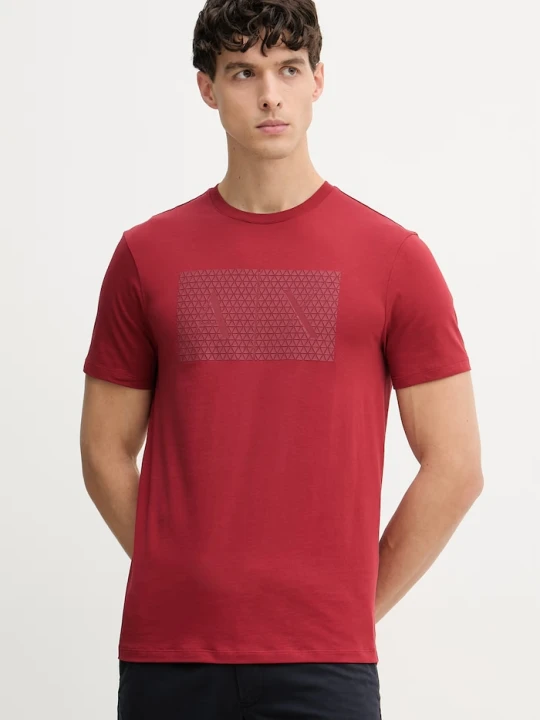 Zdjęcie produktu Armani Exchange T-shirt męski bawełniany czerwony