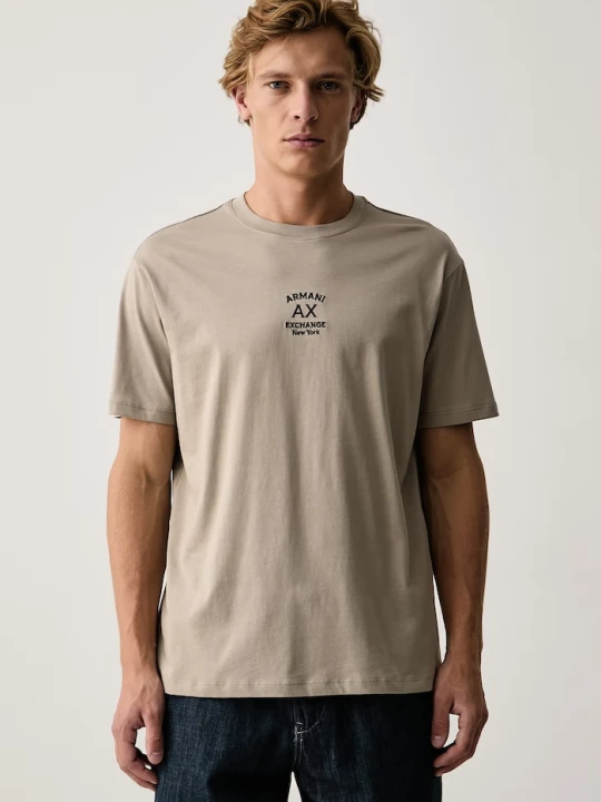 Zdjęcie produktu Armani Exchange T-shirt męski bawełniany beżowy
