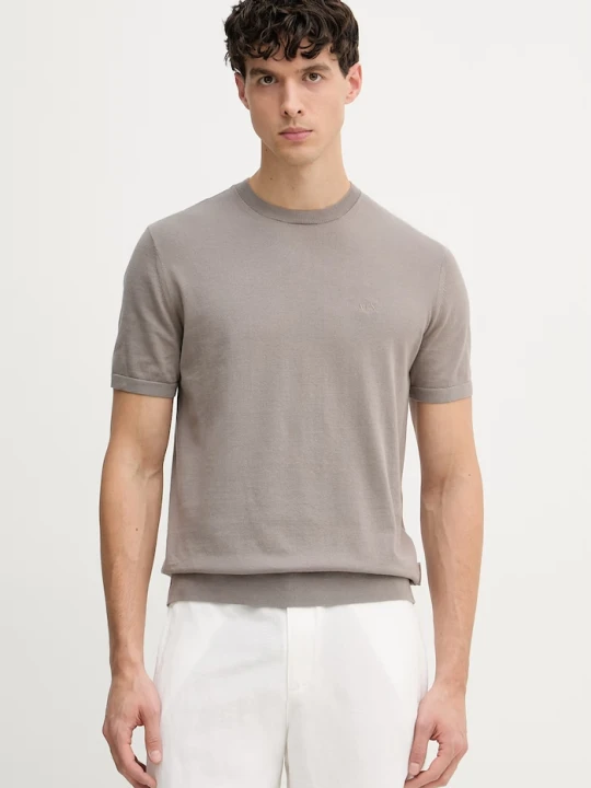 Zdjęcie produktu Armani Exchange t-shirt męski bawełniany brązowy