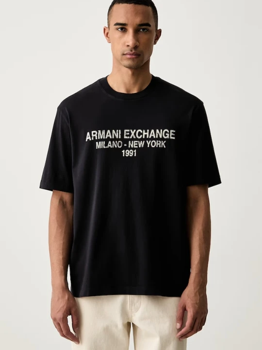 Zdjęcie produktu Armani Exchange T-shirt męski bawełniany granatowy