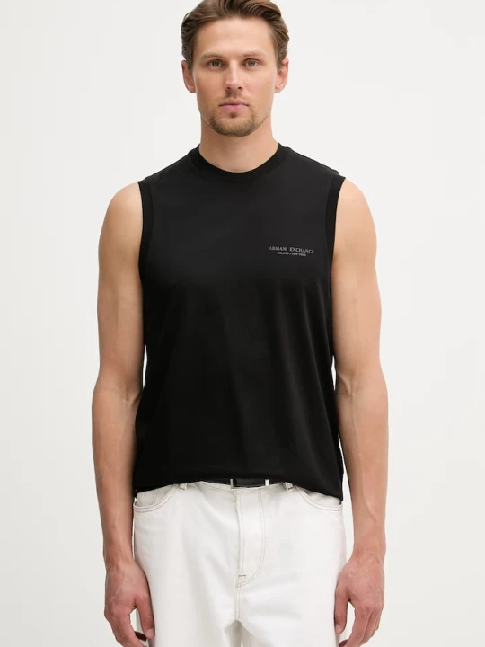 Zdjęcie produktu Armani Exchange top męski bawełniany czarny