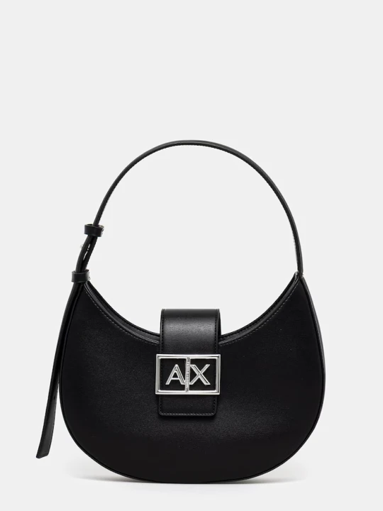 Zdjęcie produktu Armani Exchange torebka hobo damska z imitacji skóry czarny