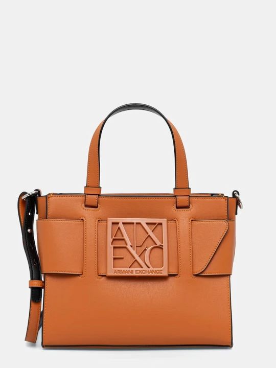 Zdjęcie produktu Armani Exchange torebka damska z imitacji skóry pomarańczowy