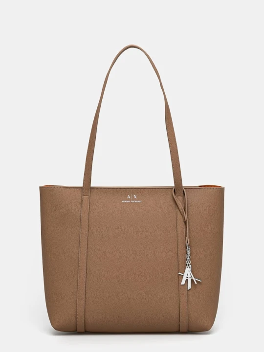 Zdjęcie produktu Armani Exchange torebka shopper damska z imitacji skóry brązowy