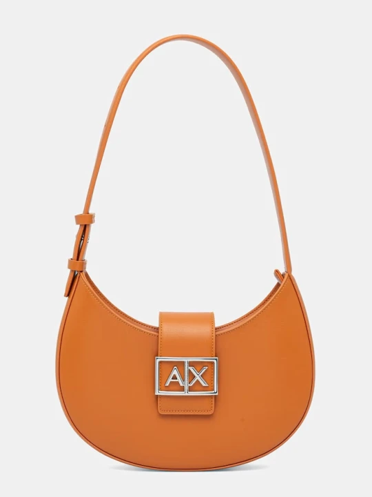 Zdjęcie produktu Armani Exchange torebka hobo damska z imitacji skóry pomarańczowy