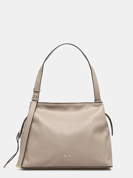 Zdjęcie produktu Armani Exchange torebka tote damska z imitacji skóry beżowy