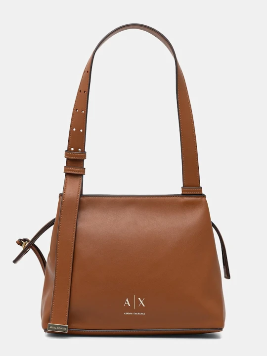 Zdjęcie produktu Armani Exchange torebka damska z imitacji skóry brązowy