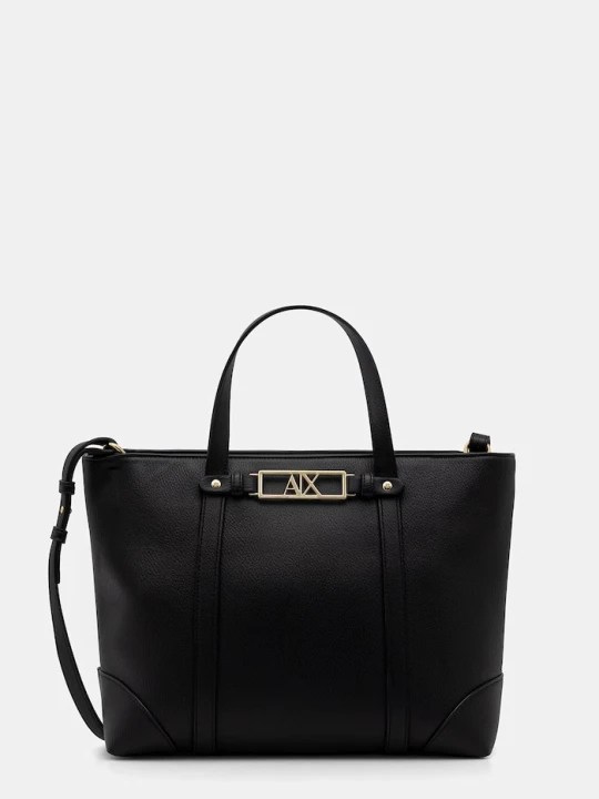 Zdjęcie produktu Armani Exchange torebka shopper damska z imitacji skóry czarny