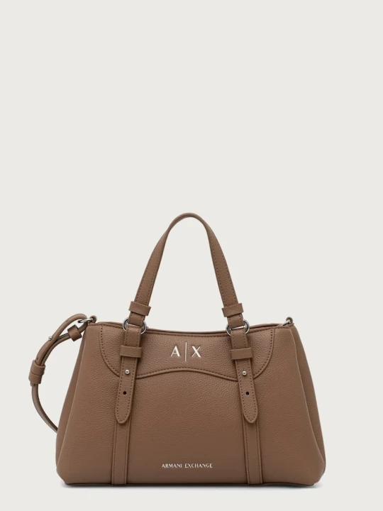Zdjęcie produktu Armani Exchange torebka crossbody damska z imitacji skóry beżowy