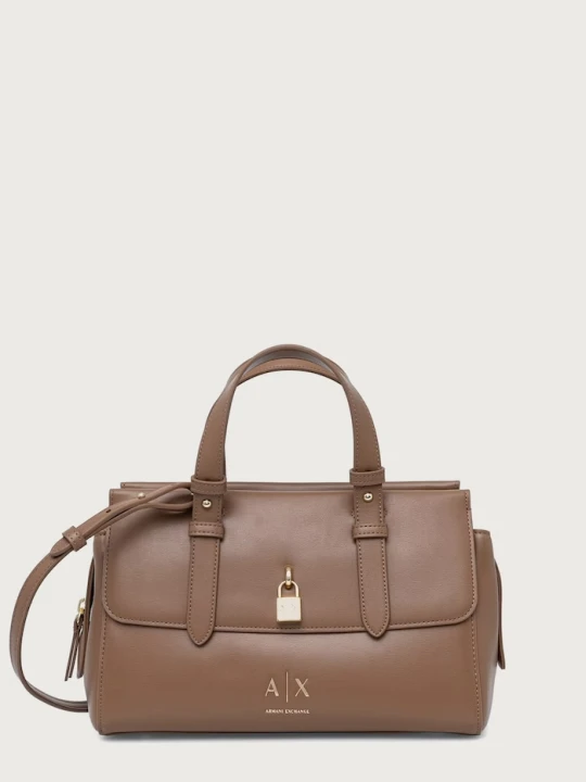 Zdjęcie produktu Armani Exchange torebka crossbody damska z imitacji skóry beżowy