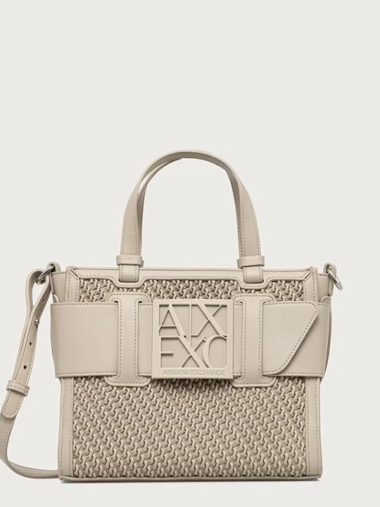 Zdjęcie produktu Armani Exchange torebka crossbody damska z imitacji skóry beżowy