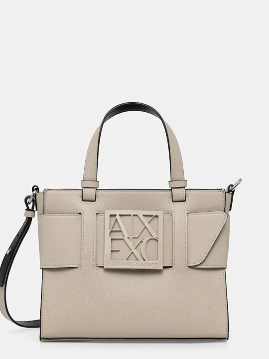 Zdjęcie produktu Armani Exchange torebka damska z imitacji skóry beżowy
